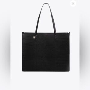 BÉIS Large Work Tote in Black Croc